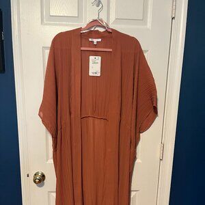 NWT Cinnamon Open-front Long Duster